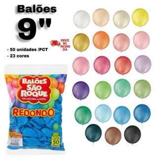 Baloes Aniversario São Roque Redondo Nº9 –  c/50 Unidades - festas e decoração, uso profissional em Oferta na Shopee