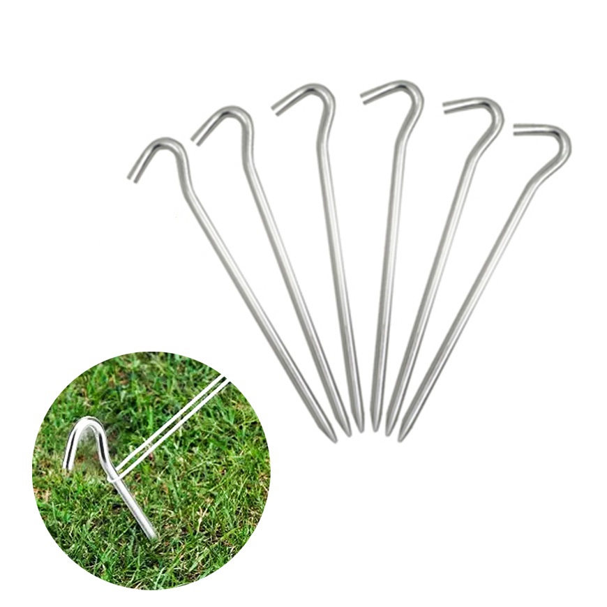 Kit 5/10 peças Estacas Fixação Barraca 18cm Gazebo Guarda Sol Tenda Liga de Alumínio