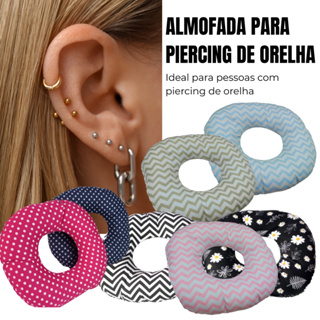 Almofada de Piercing para dormir Protetor de Ouvido com Furo no meio em Oferta na Shopee