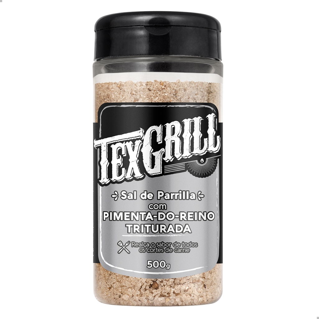Sal de Parrilha Pimenta do Reino Temprero de Carne, Costelas e Assados Texgrill  500g