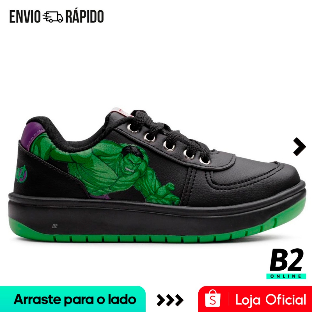 Tênis Casual Marvel Hulk Juvenil Original com Nota Fiscal e Garantia em Oferta na Shopee