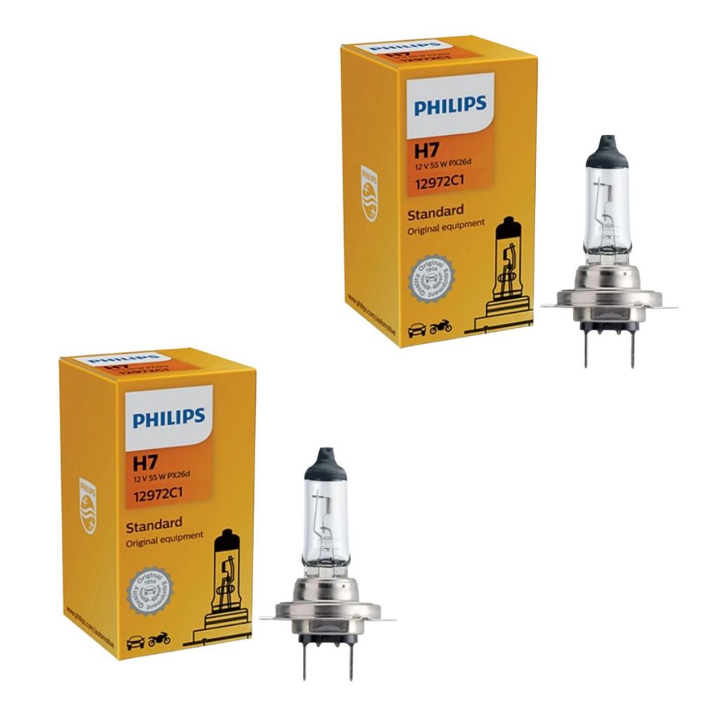 Par Lâmpadas Farol Baixo Alto H7 Philips Halogena 12v 55w em Oferta na Shopee