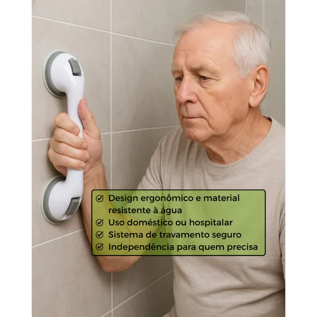 Suporte de Segurança Barras Fixas Com Ventosa Para Idosos e Deficientes Apoio Portátil Banheiro