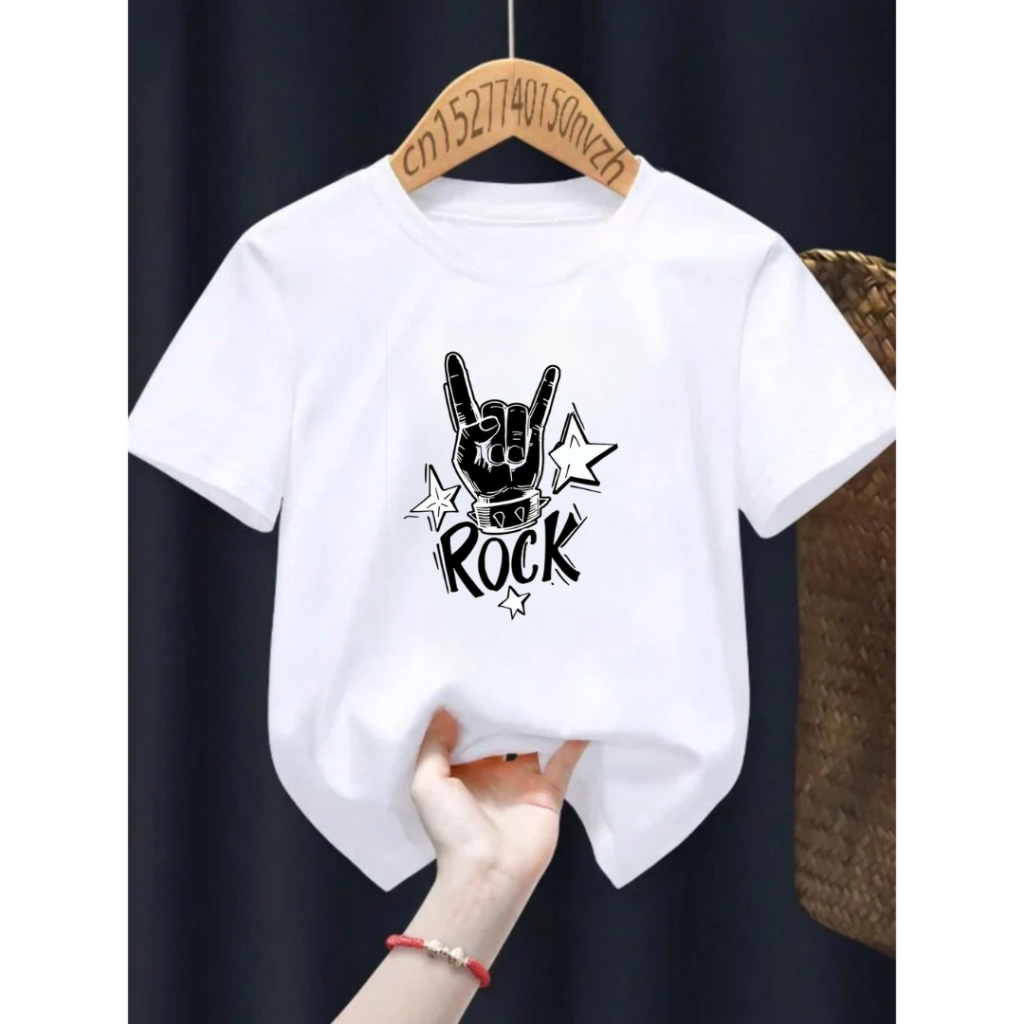 Camiseta Infantil Juvenil Unissex 𝗩𝗮́𝗿𝗶𝗮𝘀 𝗖𝗼𝗿𝗲𝘀 Rock Banda Rock In Roll dedo 100% Algodão em Oferta na Shopee
