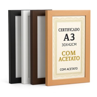 Moldura certificado A3 Para Quadro Foto Poster Acetato 30x42 em Oferta na Shopee