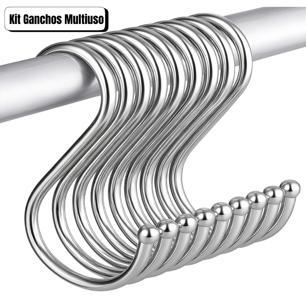 Kit com até 30 Ganchos em S de Aço Inoxidável | Organização Casa Prática Organização Doméstica, Cozinha, Banheiro Roupas em Oferta na Shopee