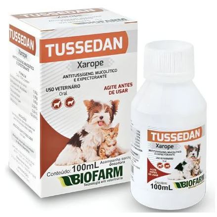 Xarope Tussedan 100ml Tratamento Tosse Cães E Gatos