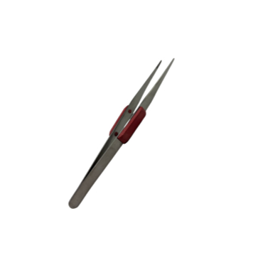 Pinça Reta de Precisão 16cm com proteção - Aço Inoxidável