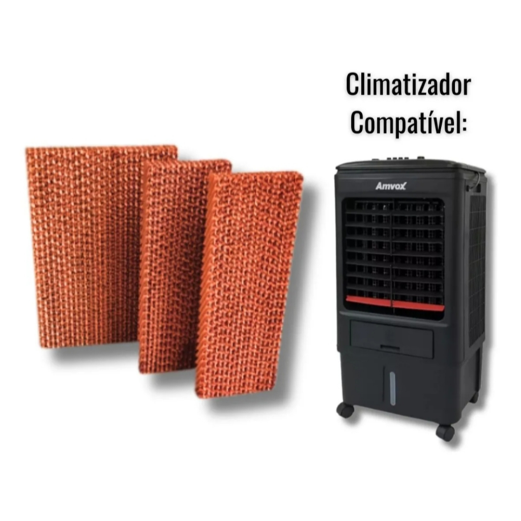 Filtro Colmeia para Climatizador Amvox 18 Litros - Kit 3 Peças