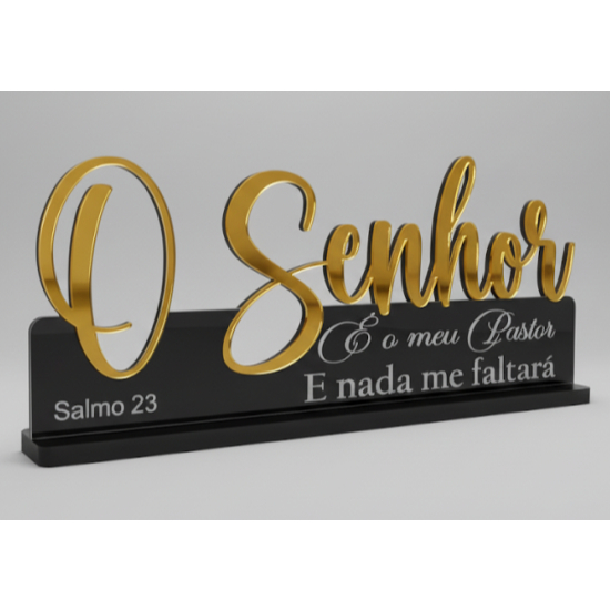 Frase Salmo 23 O Senhor é o meu pastor 25x11 cm em acrílico espelhado decoração design moderno em Oferta na Shopee