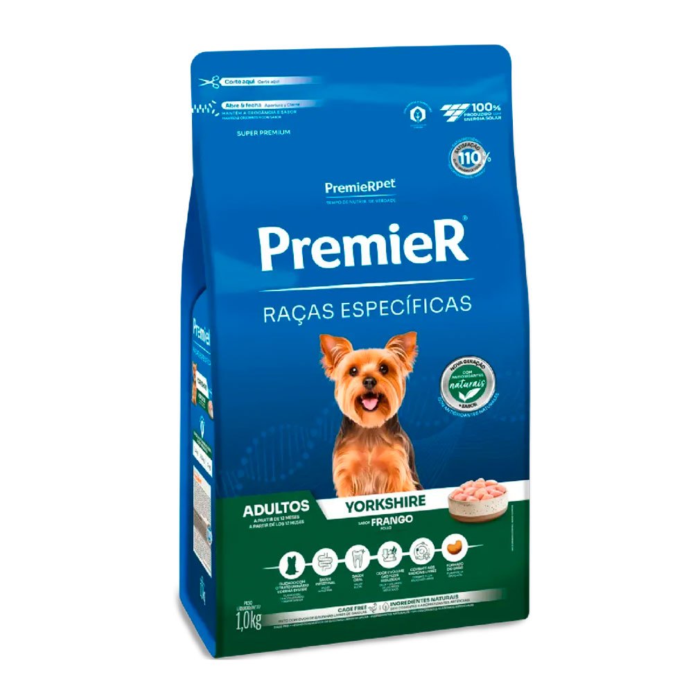 Ração Premier Raças Específicas Yorkshire Para Cães Adultos Frango 1kg em Oferta na Shopee