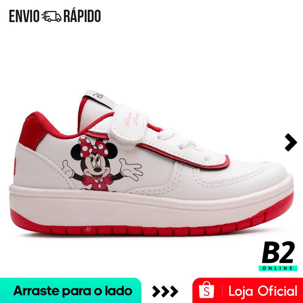 Tênis Disney Minnie Juvenil Calce Fácil Original com Nota Fiscal e Garantia em Oferta na Shopee