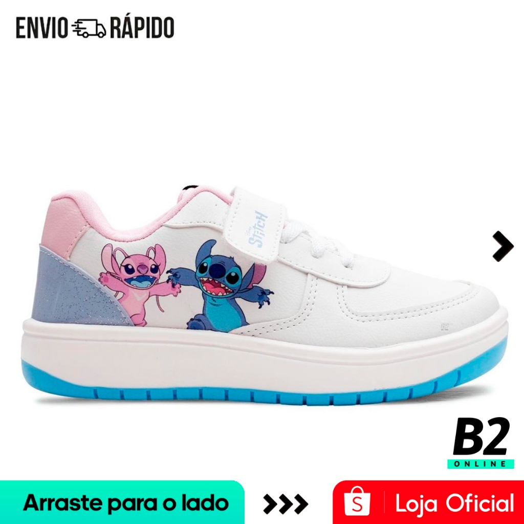 Tênis Disney Casual Stitch Juvenil Calce Fácil Original com Nota Fiscal e Garantia em Oferta na Shopee