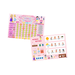 Kit Quadro de Tarefas + Quadro de Rotina Infantil Princesas em Oferta na Shopee