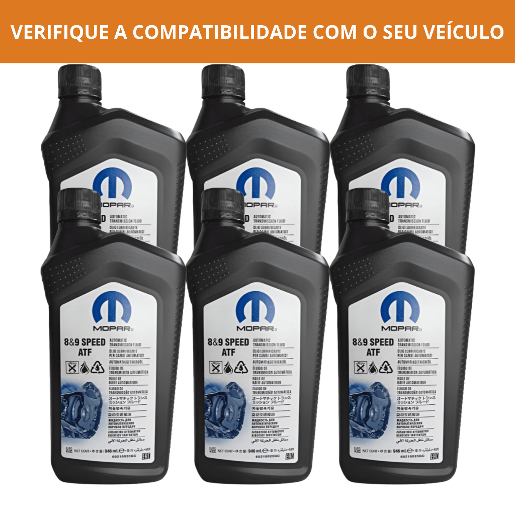 Kit 6 Óleo Câmbio 8/9 Marchas Original Mopar Fluído Transmissão Automática