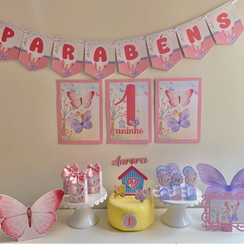 Kit Festa Jardim Encantado das Borboletas    Personalizado | Só Bolinho  | Lembrancinha | Aniversário Decoração
