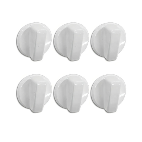 Kit 6 Botões Manipulo Para Fogão Dako Mabe Botão Branco