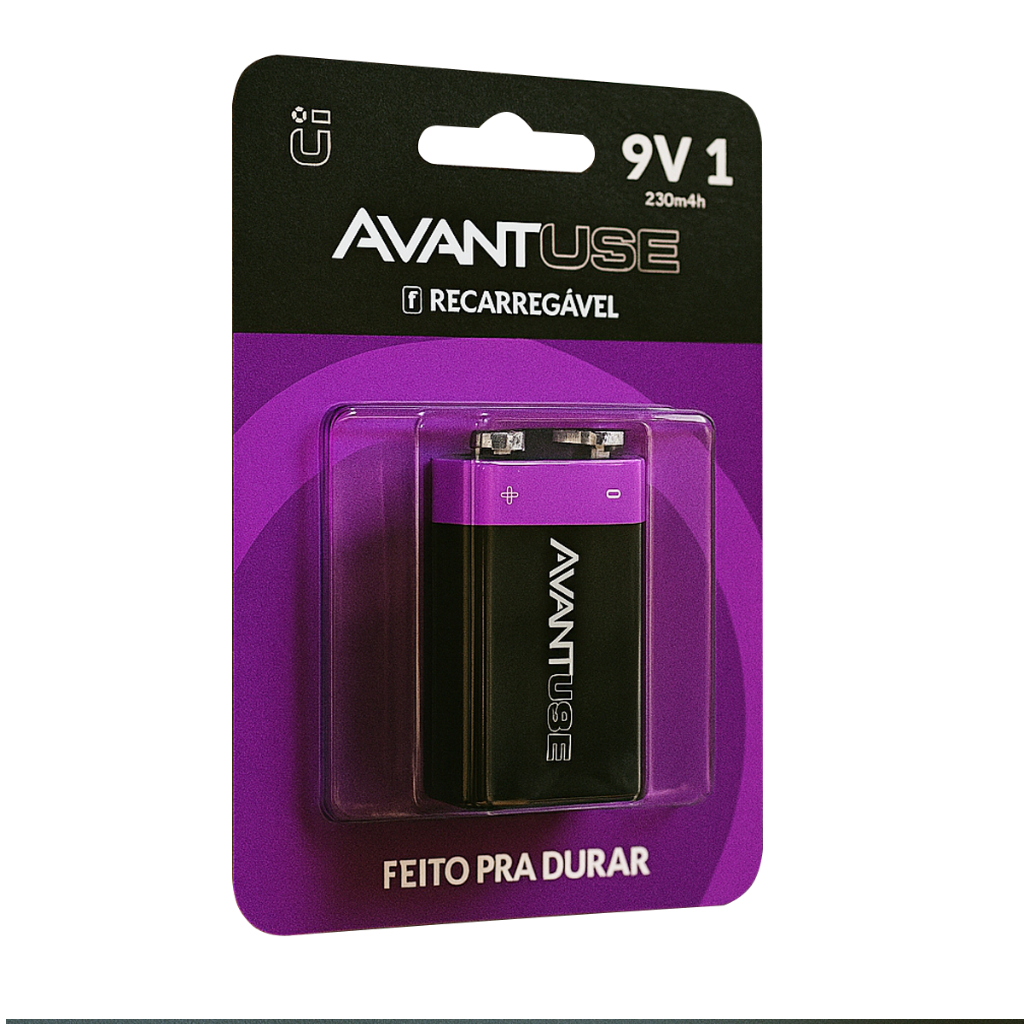 Kit 1,2,3 e 4 Pilhas Baterias Recarregável 9v Cod: 408430021 Avant Use em Oferta na Shopee