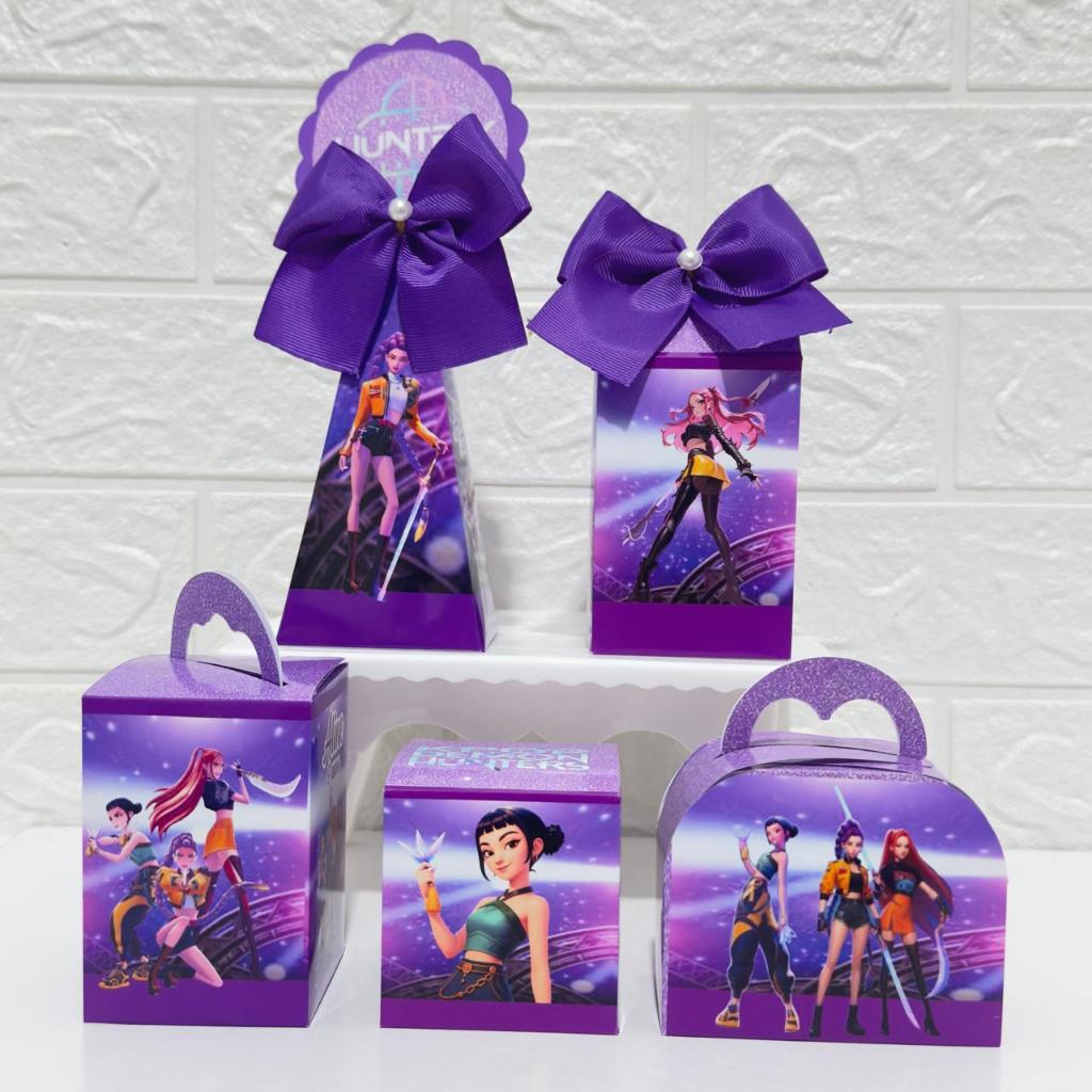 Kit Festa Guerreiras do K-Pop / Caixinhas Personalizadas | Lembrancinha Infantil | Decoração Aniversário Pegue e Monte