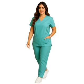 Conjunto Pijama Cirúrgico Oxford Scrub Roupa Hospitalar Privativa Farda Uniforme Lava Fácil em Oferta na Shopee