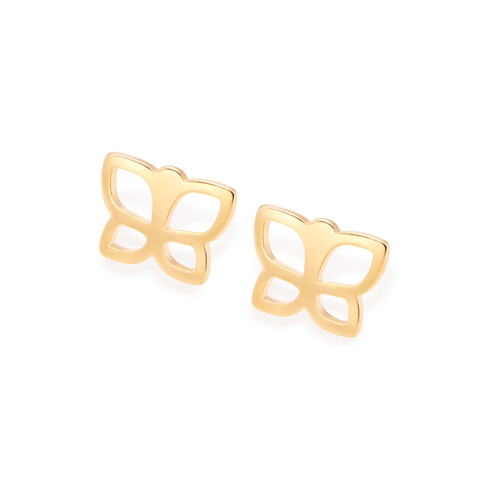 Brinco Feminino Rommanel Borboleta Banhado a Ouro 18k 526560