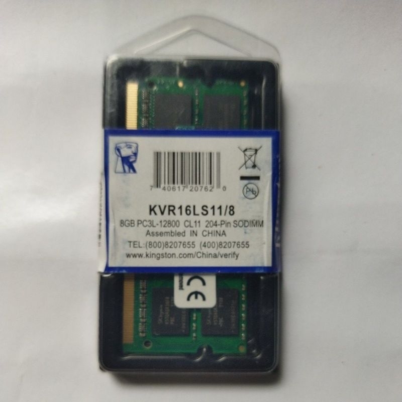Memoria Notebook verde Kingston/ Crucial KVR16ls11/8gb  1.35v.