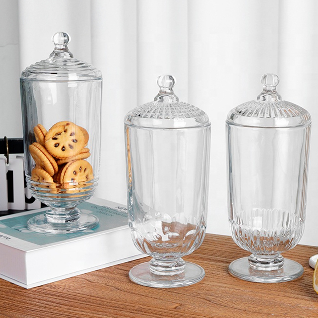 Bomboniere de Vidro com Tampa e Pedestal – Elegante e Multiuso