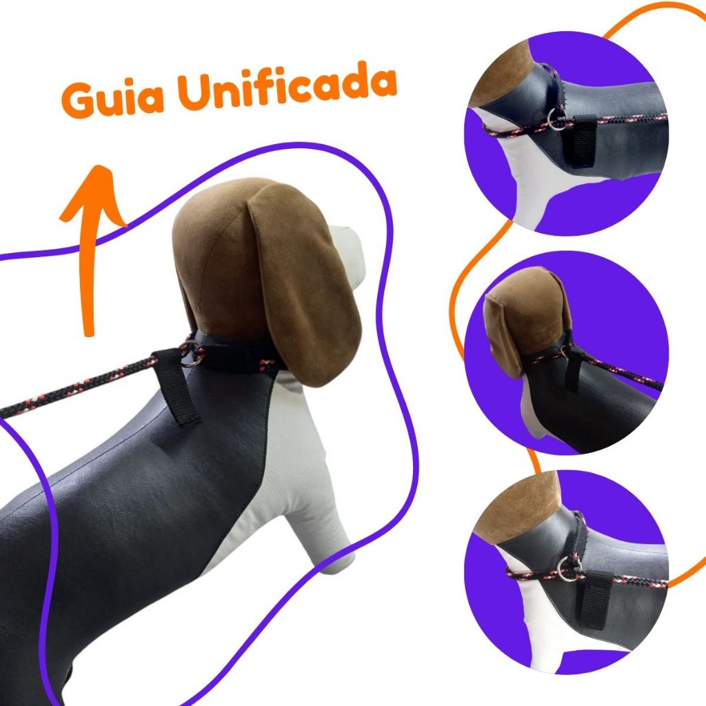 Guia Cabo Unificada 2 METROS Cachorro Cabo 8mm Profissional para Adestramento e Passeio