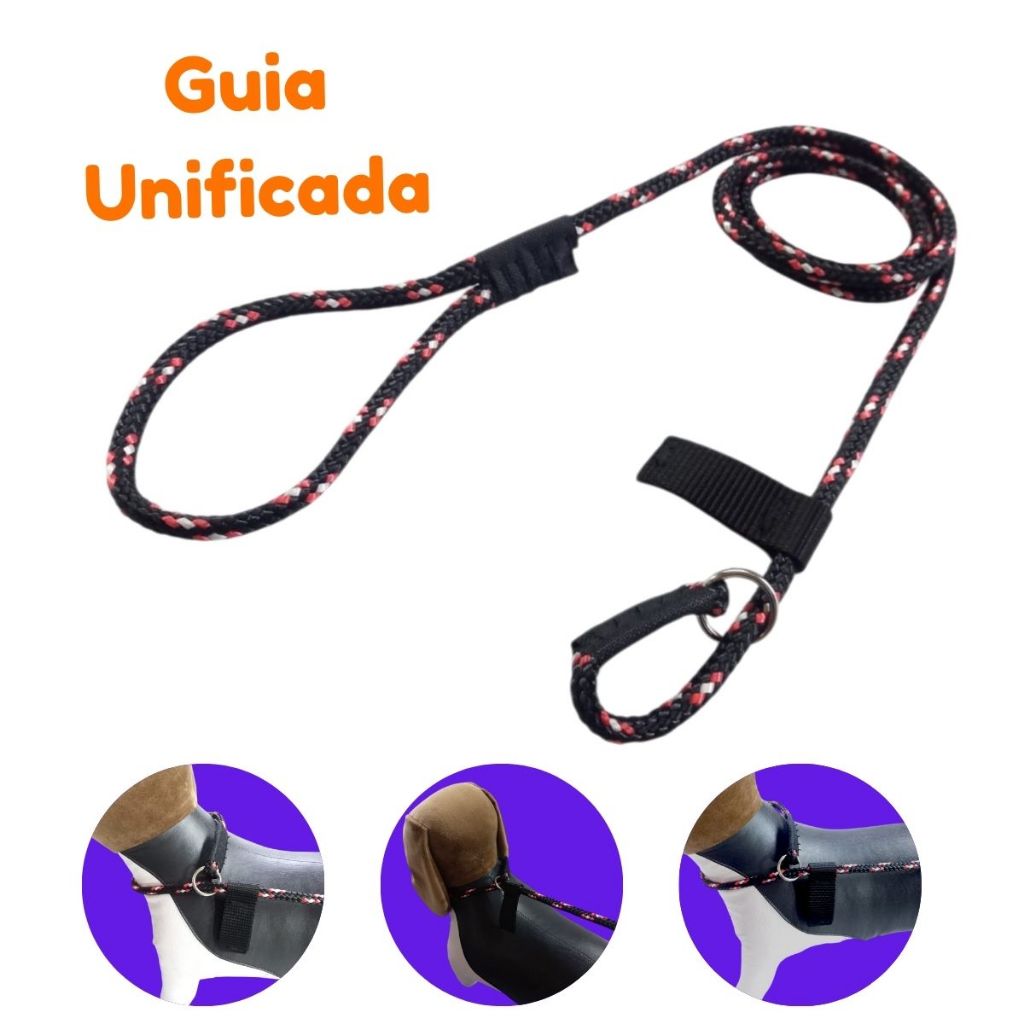 Guia Cabo Unificada 1 METRO Cachorro Cabo 8mm Profissional para Adestramento e Passeio