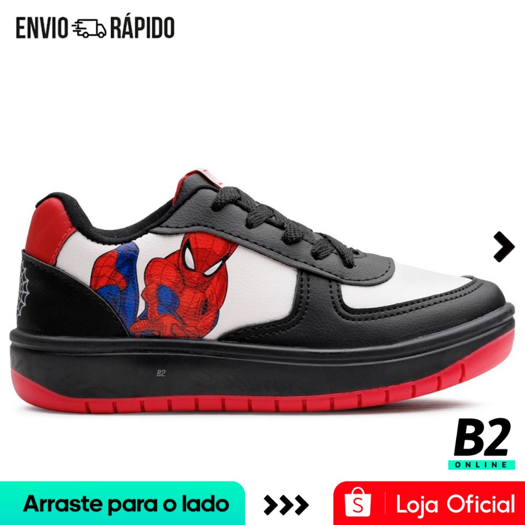 Tênis Casual Marvel Homem Aranha Juvenil Original com Nota Fiscal e Garantia em Oferta na Shopee