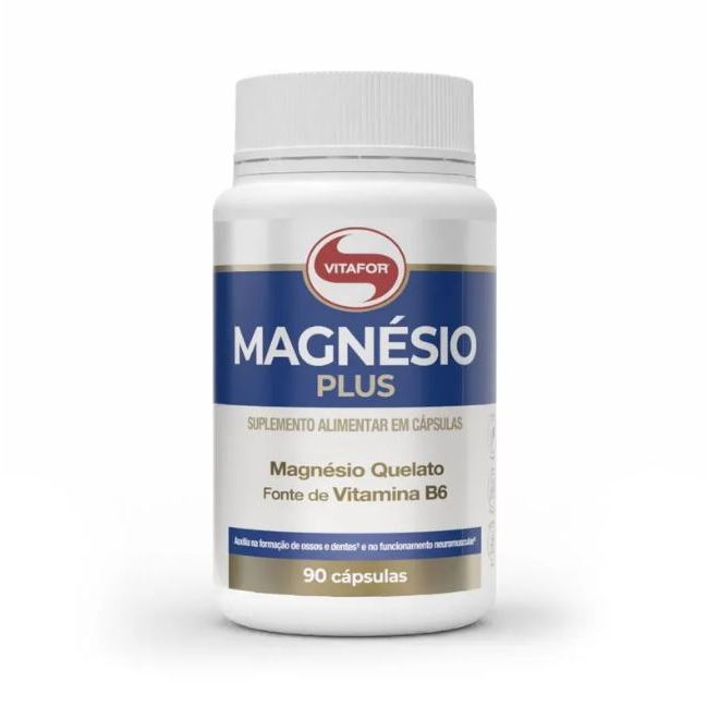Magnésio Plus Suplemento Alimentar 90 Cápsulas de 690MG Vitafor em Oferta na Shopee