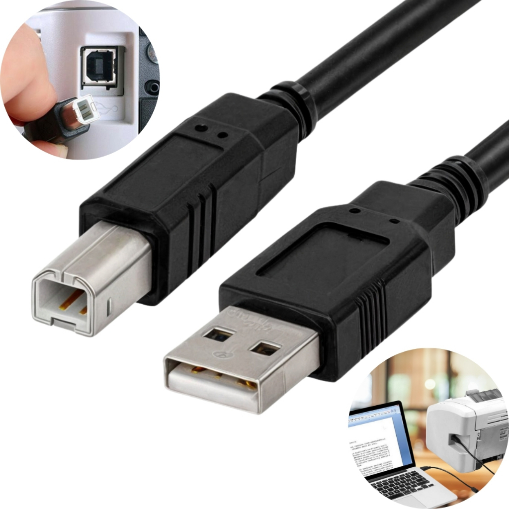 Cabo Usb 3 Metros Para Impressora Com Filtro Preto  Lacrado em Oferta na Shopee