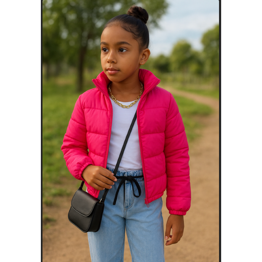 Jaqueta Infantil Puffer Menina Casaco Inverno Blogueirinha Moda Kids Quentinha em Oferta na Shopee