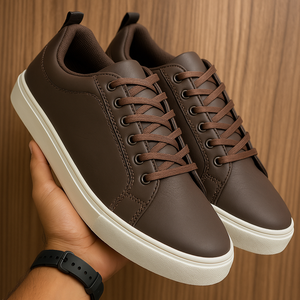 Tênis Masculino Casual Dia a Dia Trabalho Estiloso Urbano Básico Couro Sintético em Oferta na Shopee