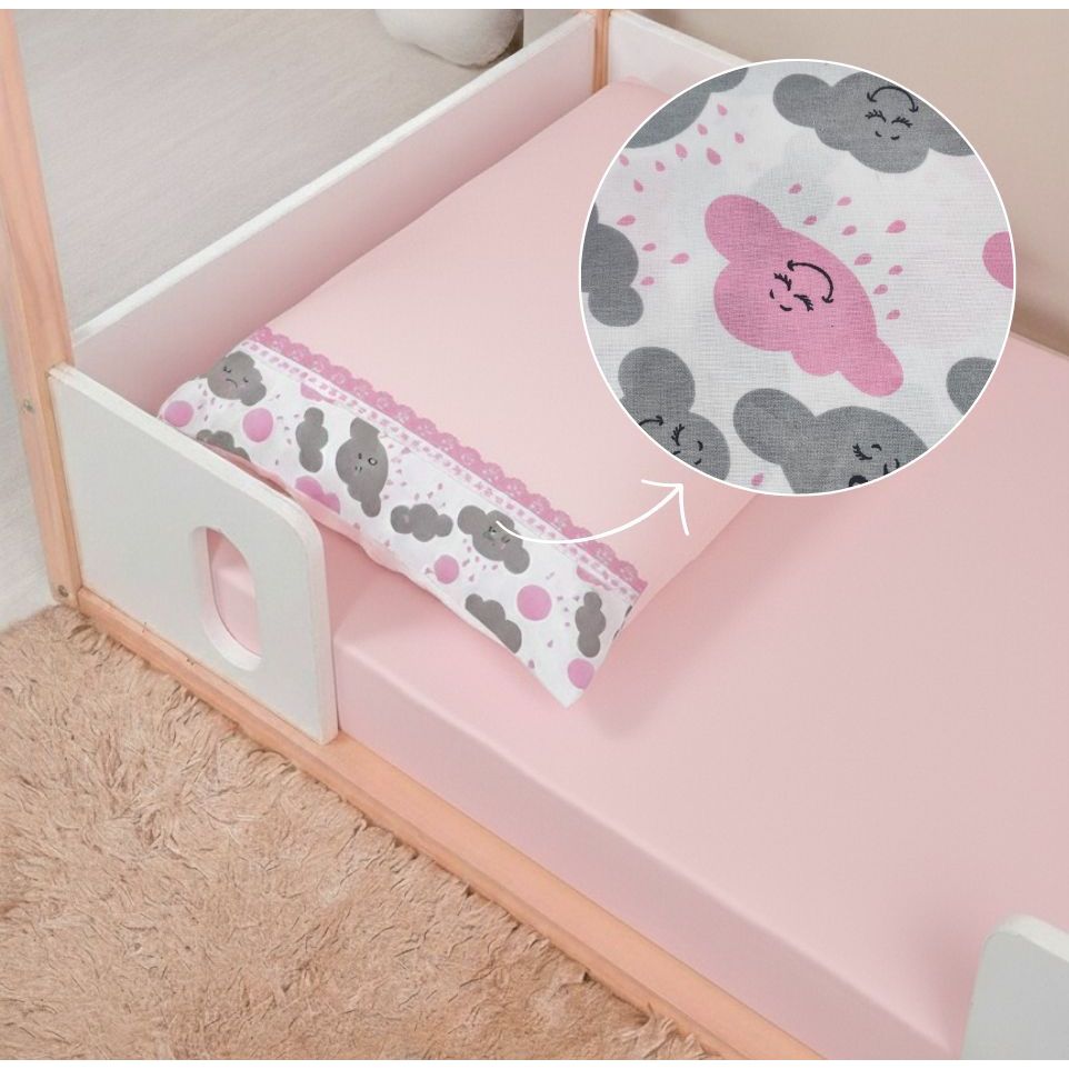 Jogo Lençol Mini Cama 150x70cm Montessoriana 2 Peças - Percal 400 Fios Extra macio em Oferta na Shopee