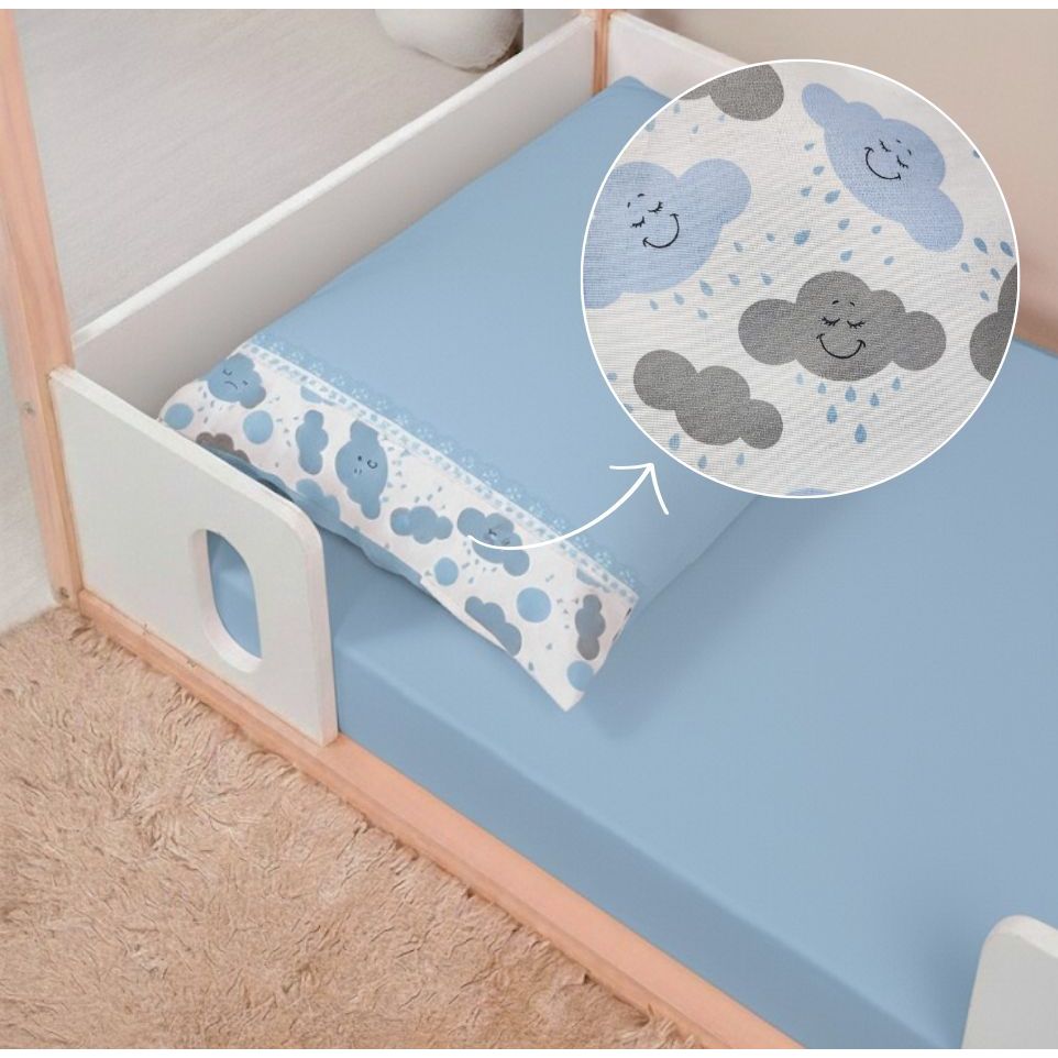 Jogo Lençol 02 Peças MINI BERÇO 89X38cm Percal 400 Fios - Berço Pequeno de Bebê Super Macio