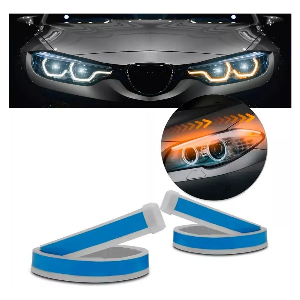 Fita de Led Dual Color DRL Seta Tarponn Farol Dianteiro 60cm em Oferta na Shopee