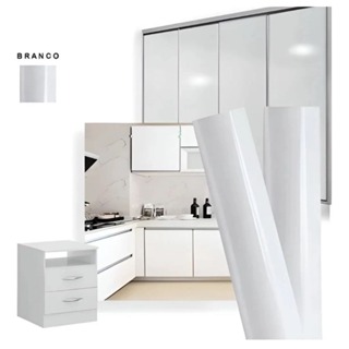Adesivo Branco Brilho Envelopamento Multiuso Móveis Eletros Portas em Oferta na Shopee