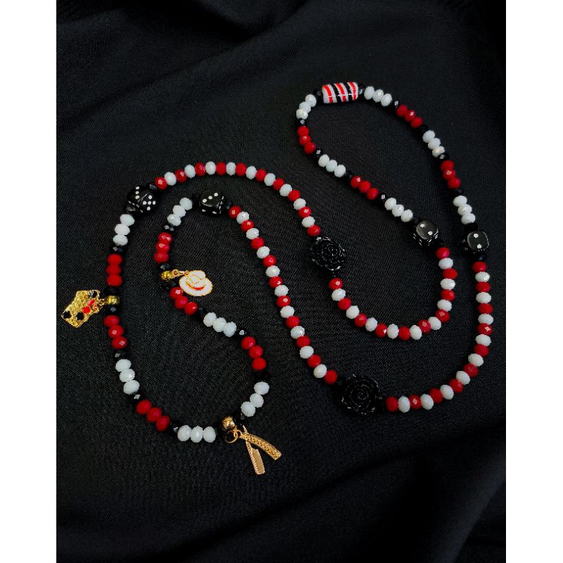 Guia Malandra Maria Navalha Branco Vermelho Preto Dados Rosa Chapéu Umbanda 60cm
