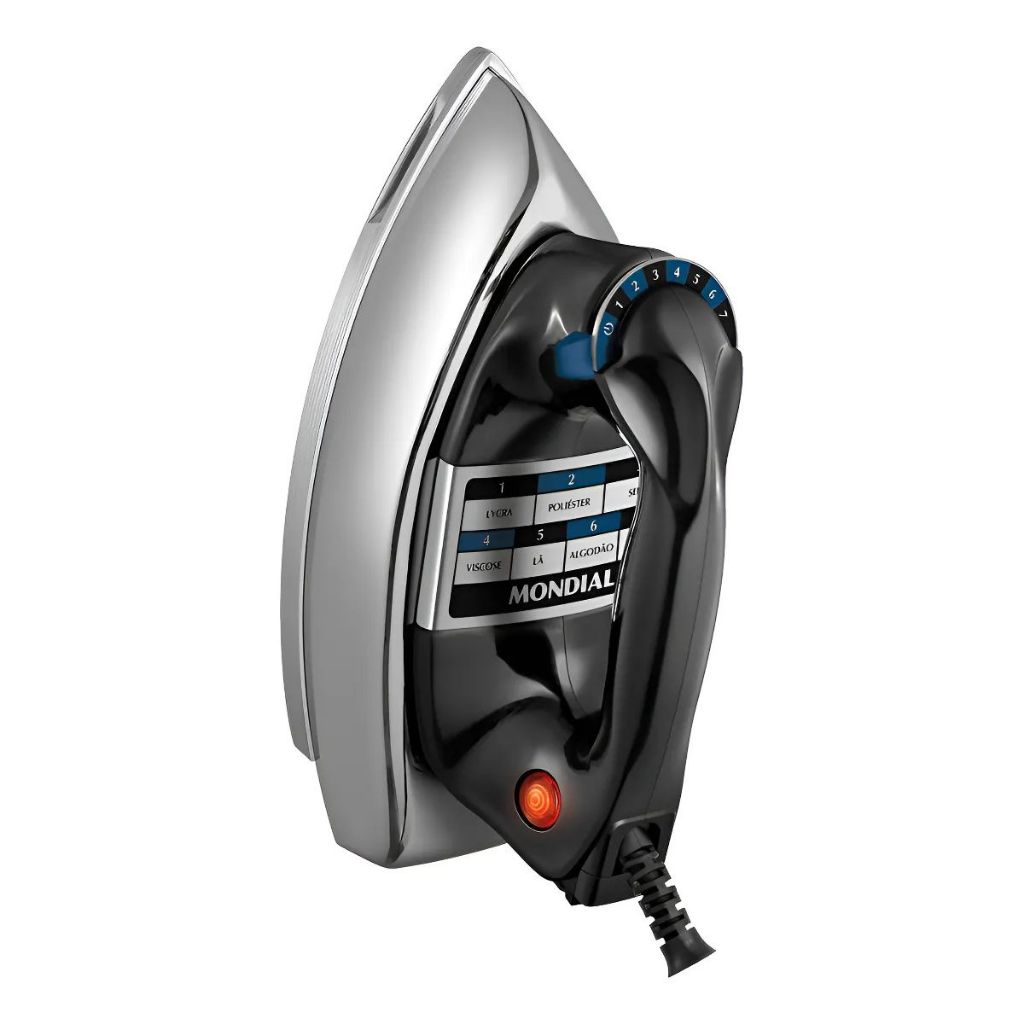 Ferro De Passar A Seco Mondial, 220v Preto/inox 1250w