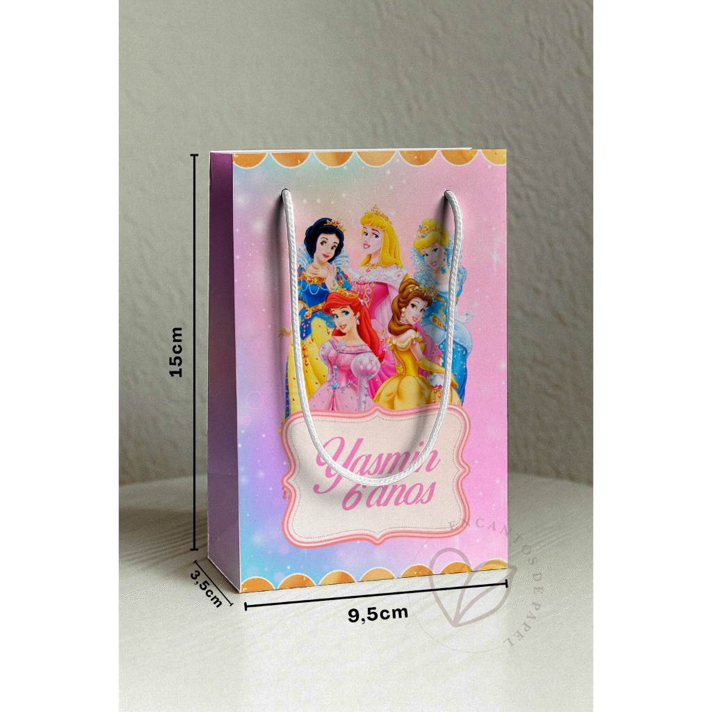 Sacolinha Surpresa Princesas | Nome + Idade | Sacolinha Personalizada | PEGUE E MONTE