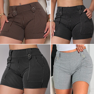 Short Feminino Risca de Giz Bermuda Feminina Primavera Verão em Oferta na Shopee
