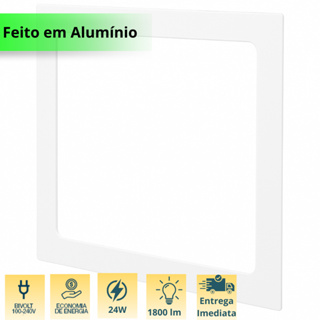 Painel Plafon Led 24w 25w Quadrado Embutir 6500k 29x29 Cor Branco-frio em Oferta na Shopee