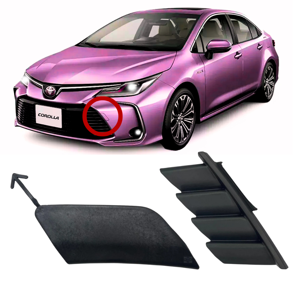 Kit Tampa Reboque Grade Parachoque Toyota Corolla 2020 a 2024 GLi XEi Altis Hybrid Premium Importado