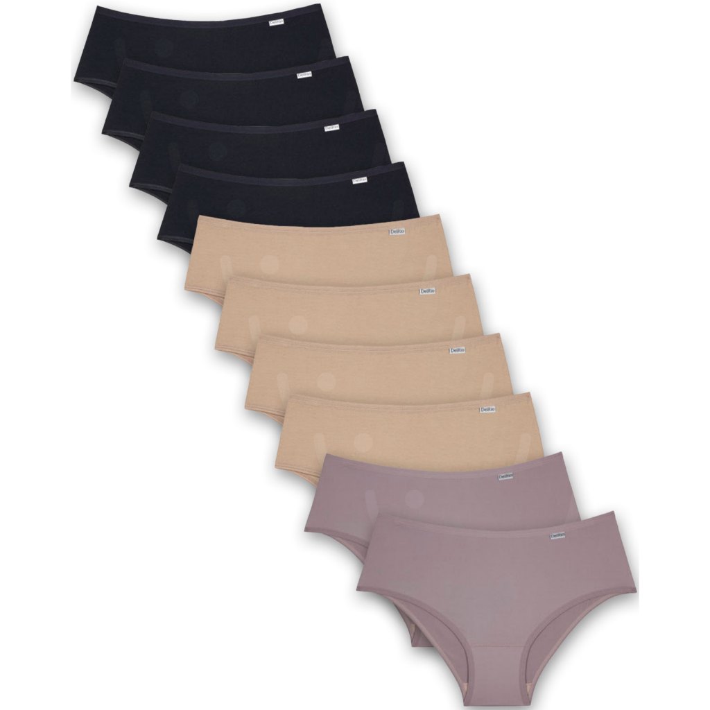 Kit Com 10 Calcinhas Confortável Algodão Tipo Calça Média Feminina DelRio em Oferta na Shopee