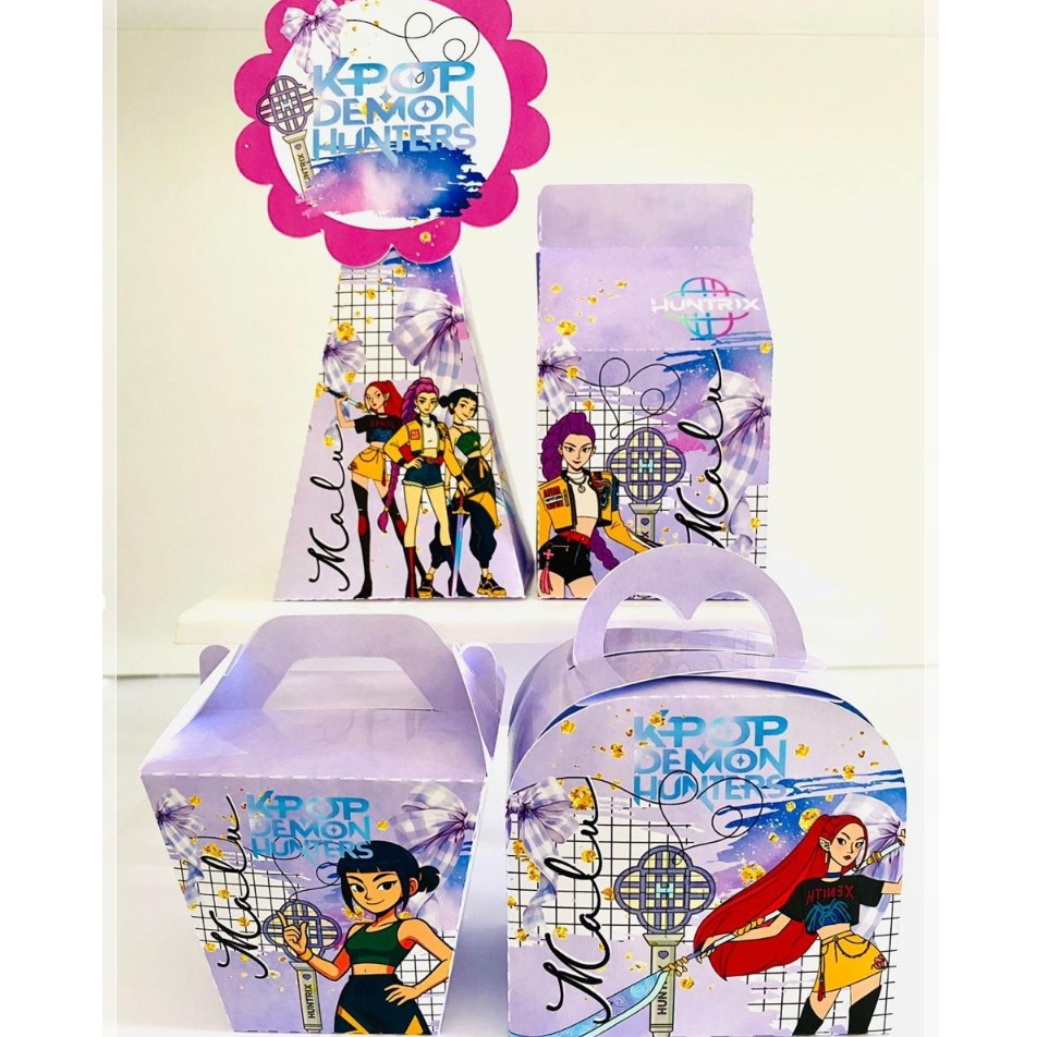 PEGUE E MONTE Personalizados GUERREIRAS DO K-POP - Caixinhas para decoração - Lembrancinhas - Mimos - Aniversário