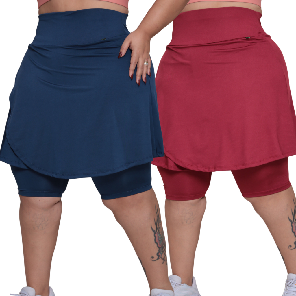 Kit 2 BERMUDA transpassada short saia plus size M ao G3 modesto em Oferta na Shopee