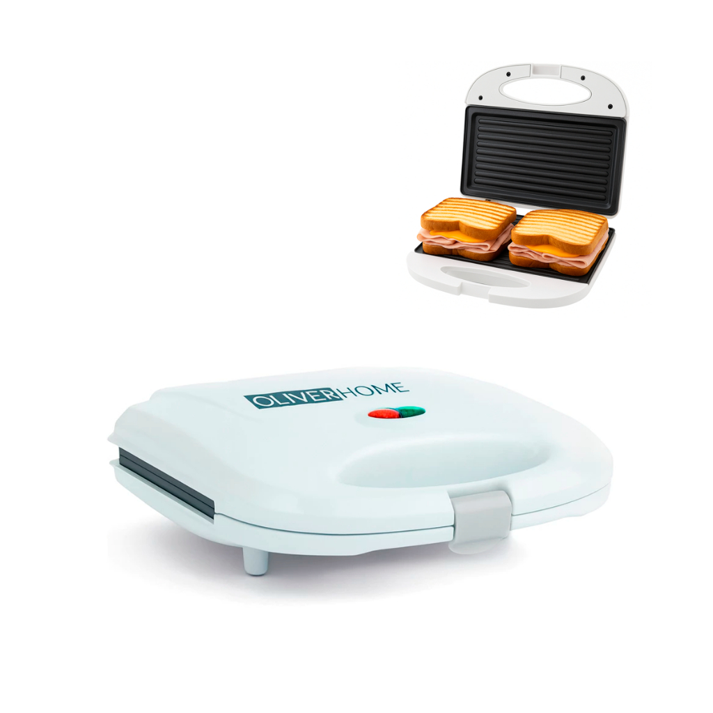 Sanduicheira Elétrica e Grill Família 2 em 1 - Inox antiaderente - 750W OliverHome