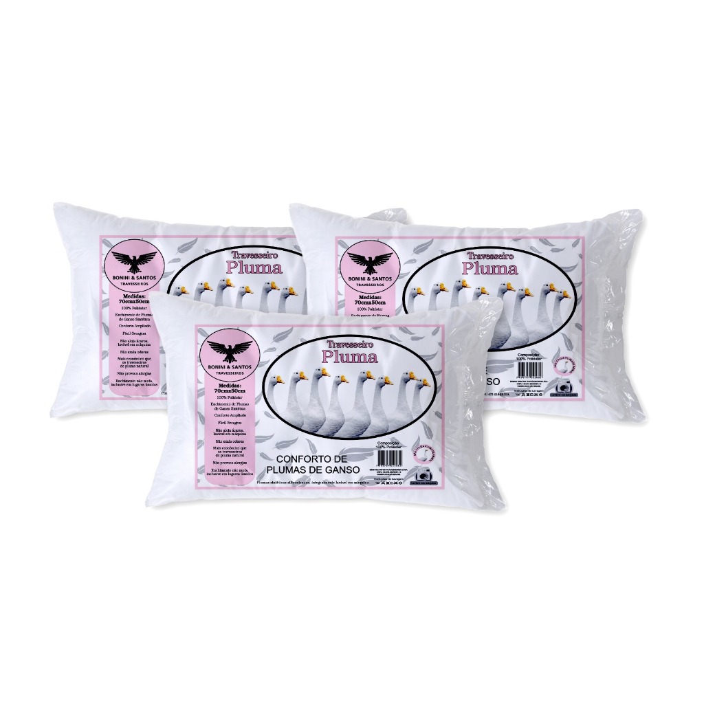 Kit Travesseiros Toque Pluma de Ganso 70x50cm Antiácaro Percal 400 Fios Super Confortáveis em Oferta na Shopee