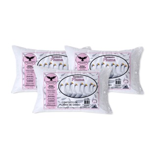 Kit Travesseiros Toque Pluma de Ganso 70x50cm Antiácaro Percal 400 Fios Super Confortáveis em Oferta na Shopee